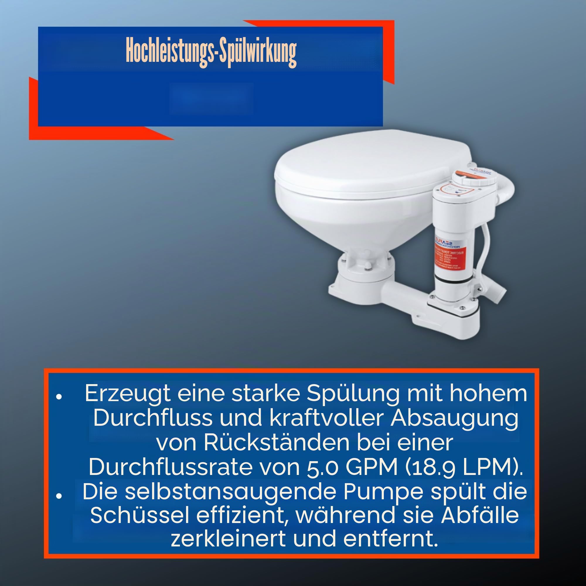 Seaflo Manuell auf elektrische Marine WC-Umrüstsatz, Weiß, SFMTP1-02