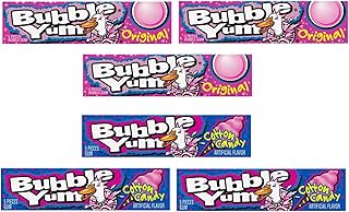 Variety Pack of 6-3 Packs of Each Flavor - Original and Cotton Candy - Classic Gum People Have Enjoyed For Generations - Great for Sharing