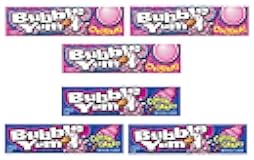 Bubble Yum Variety Pack of 6-3 Packs of Each Flavor - Original and Cotton Candy - Classic Gum People Have Enjoyed For Generations - Great for Sharing