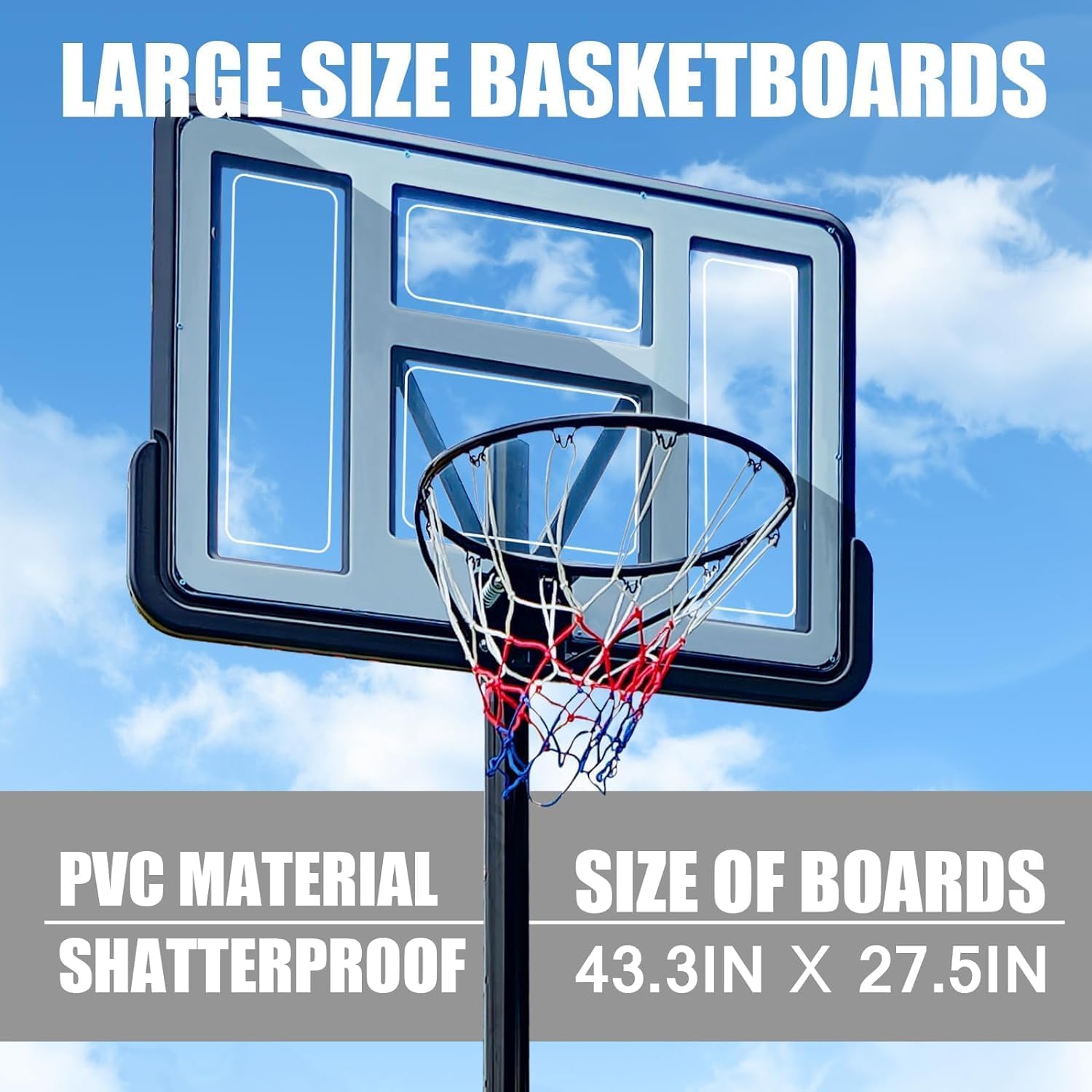 Quoerl Basketball Hoop Outdoor 10ft Adjustable, Portable Basketball Hoop Goal System for Youth and Adults in Backyard (120inch)