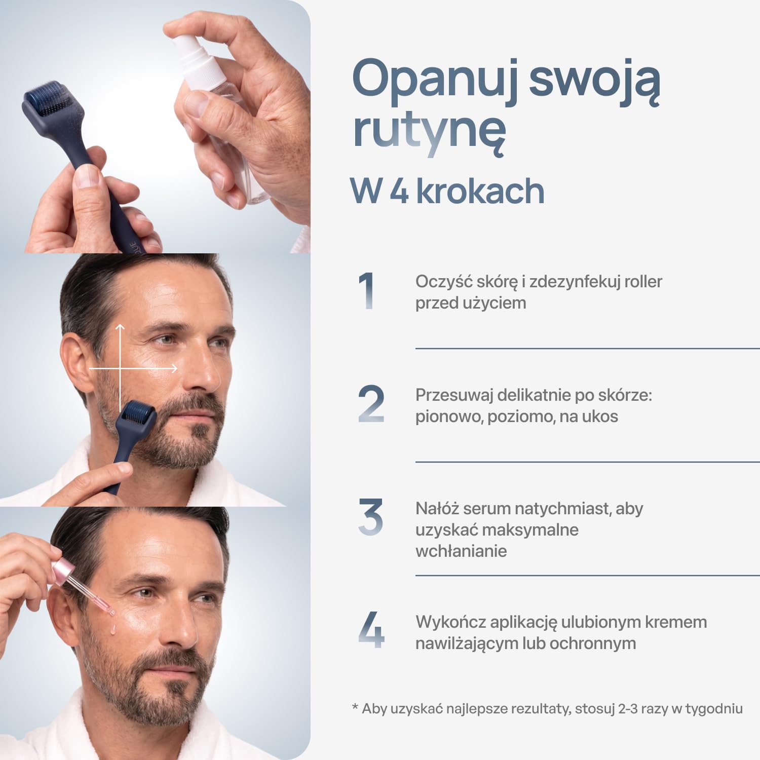 PLANTIFIQUE Dermaroller 0,25 mm – Roller Microneedling do Twarzy, Brody i Skóry Głowy – Tytanowy Wałek z 540 Igłami, Derma Roller – z Etui