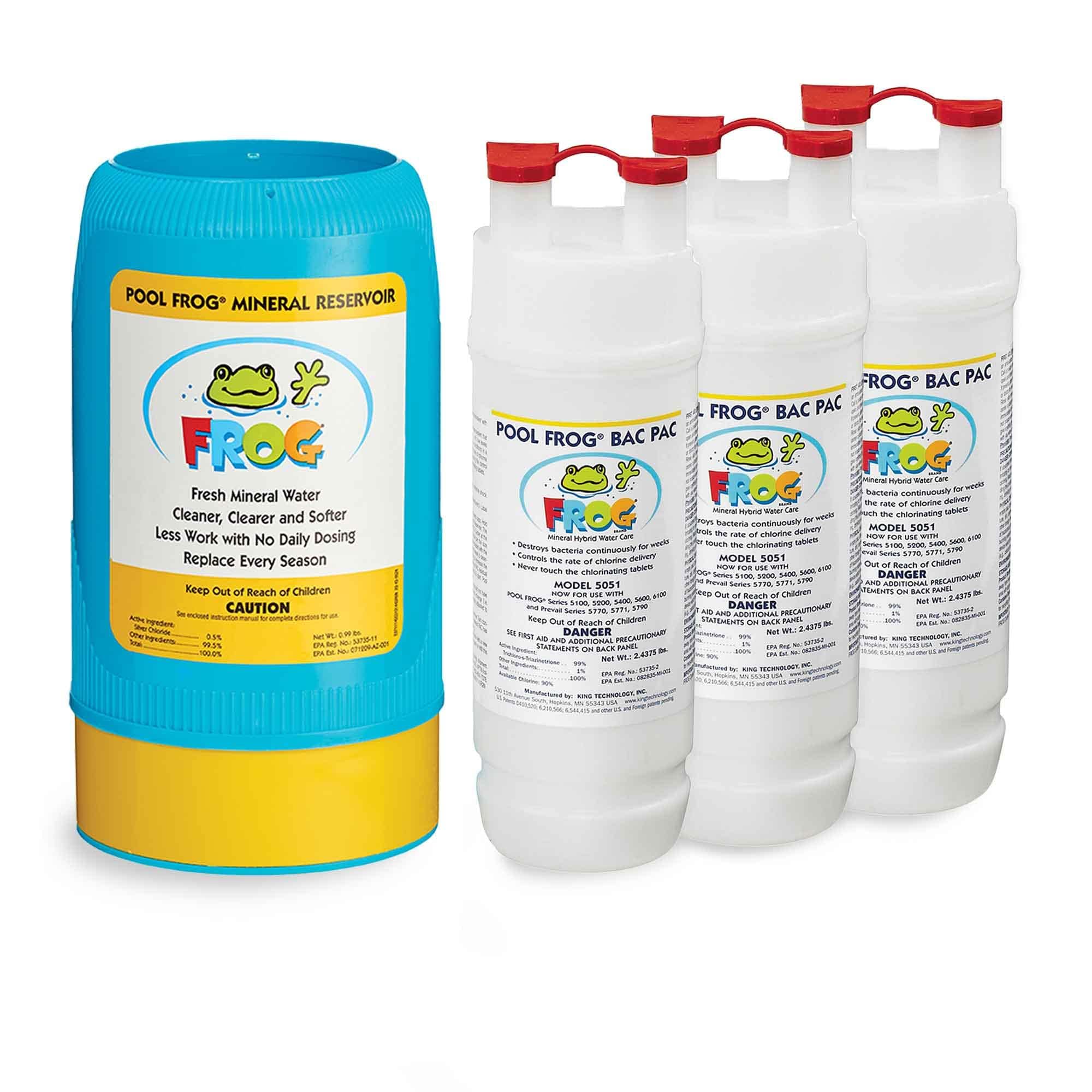 FROG Pool Mineral Reservoir 6100 and 3 Pool Bac Pacs for Pools up to 25K gallons