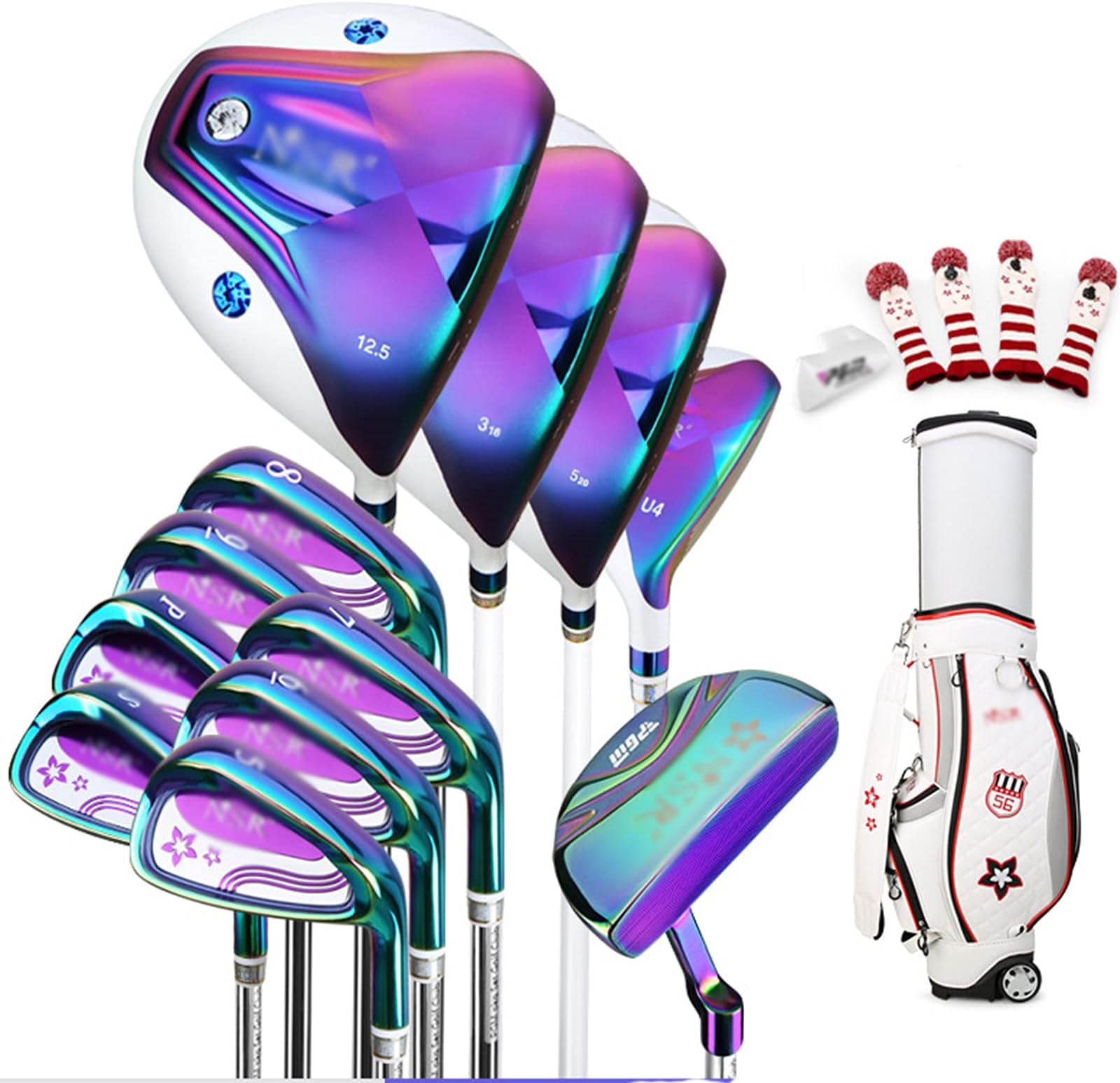 Women's Complete Golf Set, Complete Right Handed Golf Clubs Set, Ladies Right-Handed w/Bag, With Stand Bag, 12 Clubs