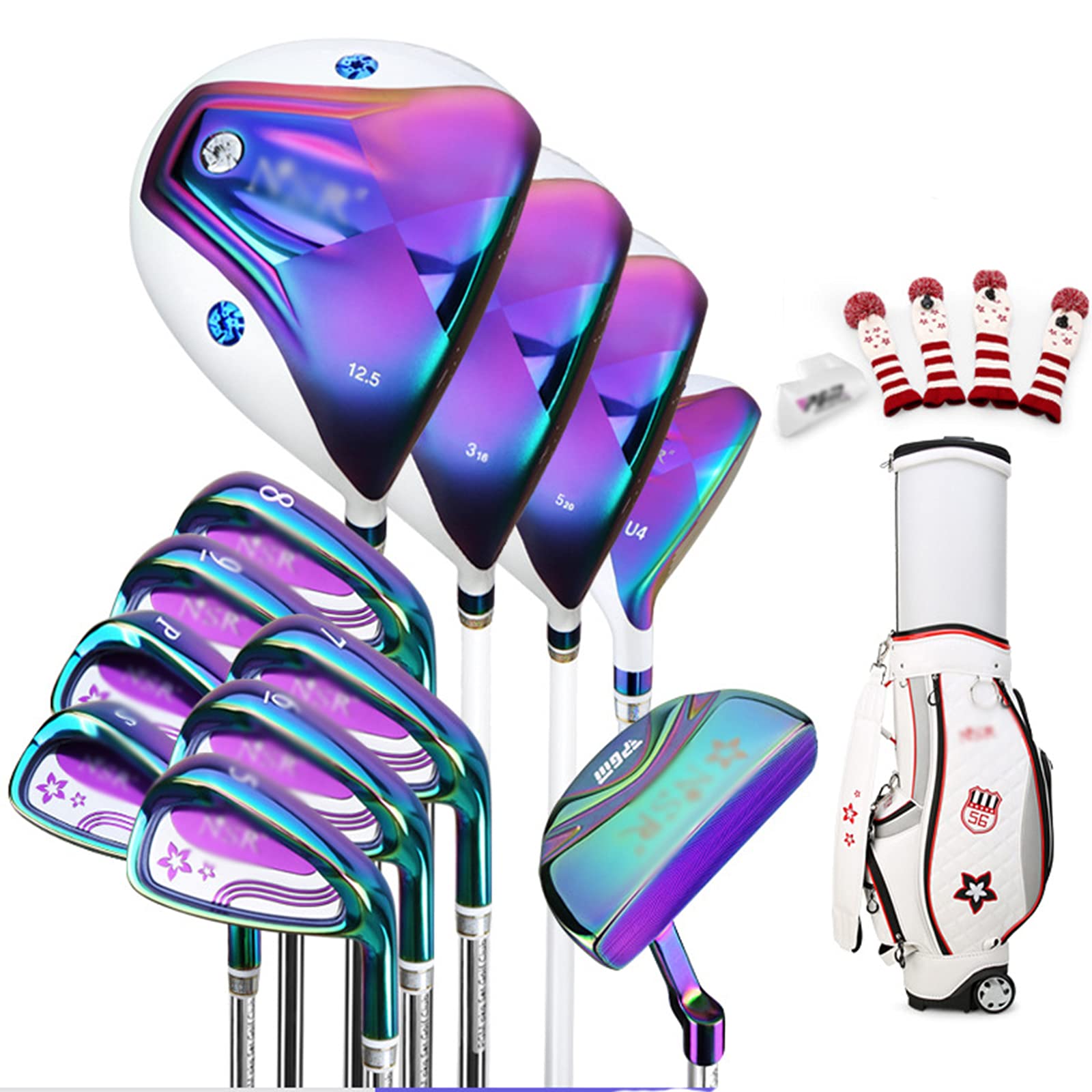 Women's Complete Golf Set, Complete Right Handed Golf Clubs Set, Ladies Right-Handed w/Bag, With Stand Bag, 12 Clubs