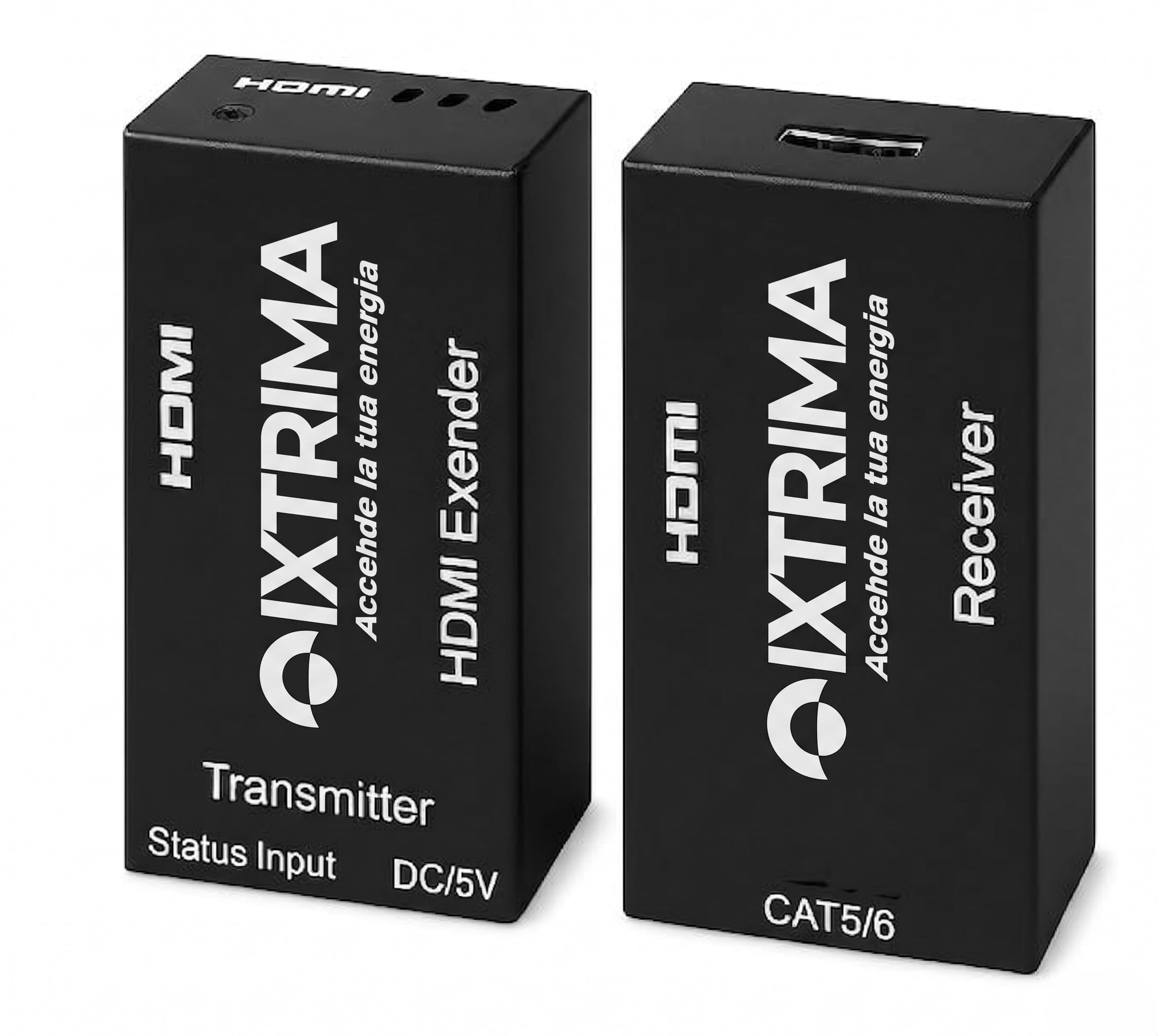 Extender HDMI 4K, Trasmettitore e Ricevitore, Cavo CAT5e/6 fino a 60 metri 3D HDCP EDID Ultra HD 3840x2160p @ 30Hz