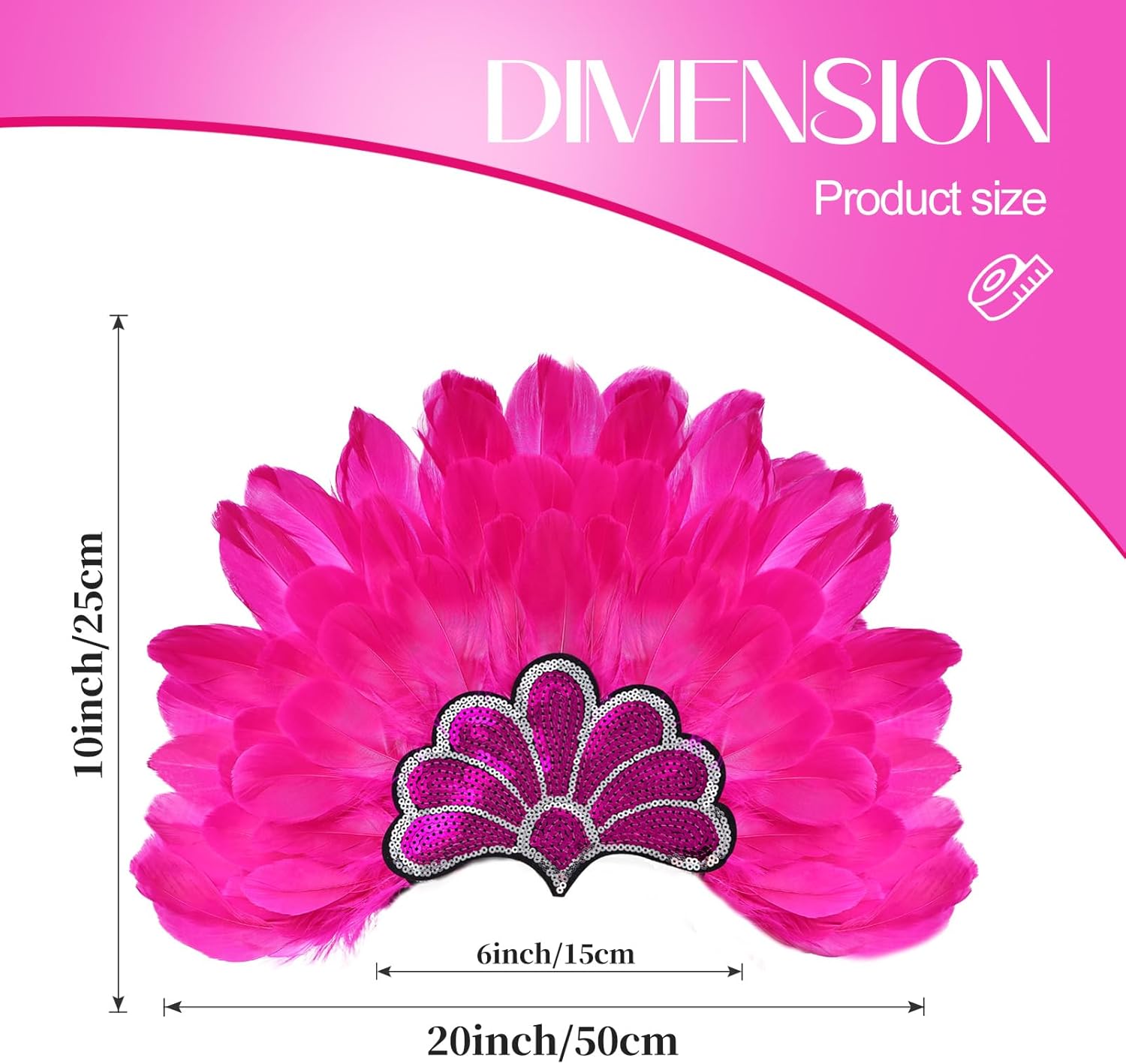 Women's Carnival Feather Headpieces Sequin Headdress for Wedding Masquerade Party Cosplay Feather Headbands - Image 2