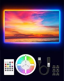 VOLIVO LED Lights for TV, 13.1ft RGB TV Backlight for 32-65 Inch TVs, Bluetooth APP & 20-Key Remote Control, Music Sync 5050 RGB LED Strip Lights USB Powered, Ambient Lighting for Bedroom Gaming Room