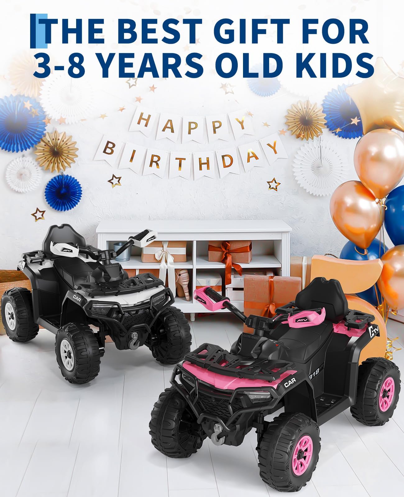 Quad Électrique Enfant 12V ATV Tout-Terrain avec Télécommande Parentale