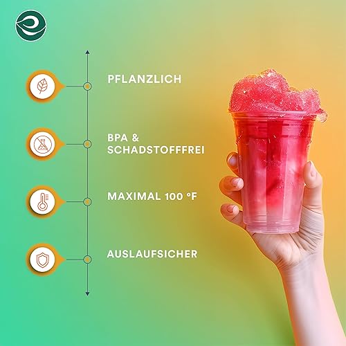 Miniatura 4 de ECO SOUL Vasos de fiesta 100% transparentes compostables  (100 unidades, 12 onzas)  Desechables  Biodegradables  Alternativa ecológica a base de