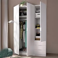 Dmora - Guardaroba Cimone, Mobile appendiabiti per camera da letto