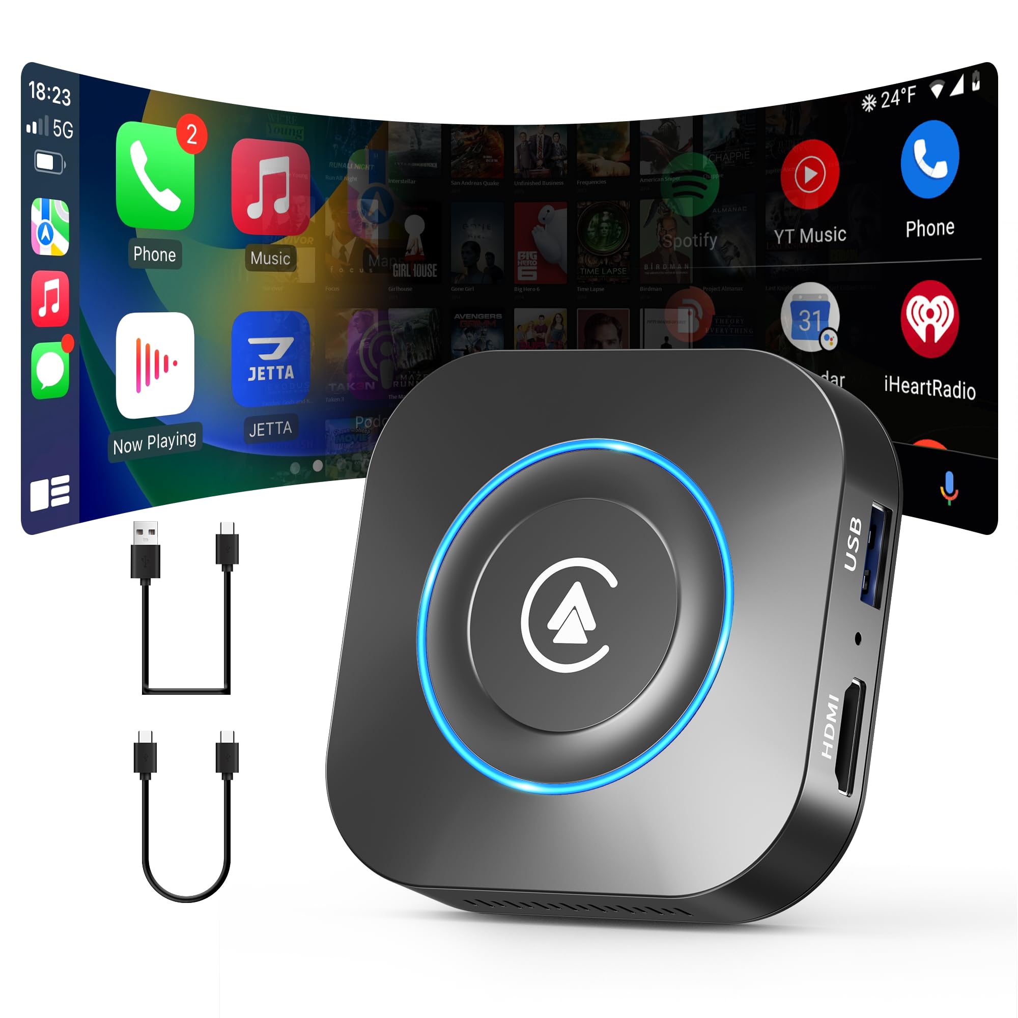 Magic Box Wireless CarPlay Adapter for OEM Wired CarPlay and Android Auto | Magic AI Box,Plug&Play,Net*flix/YouTube Car adapter,Auto Reconnection,HDMI Output & USB Flash Offline Media,Firmware Updates-image-45