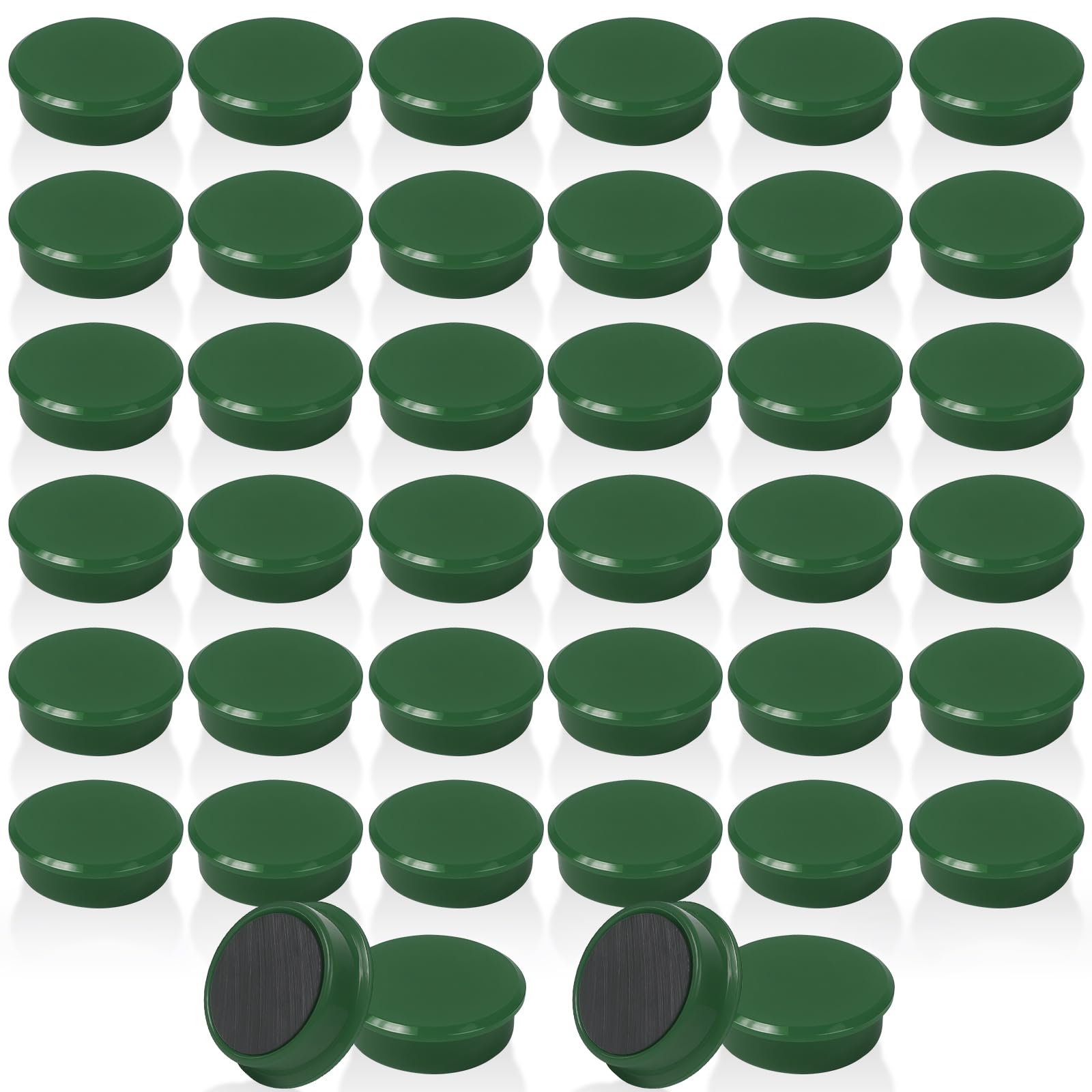 QOJOPU Fridge Magnets 40PCS, Strong Magnet Whiteboard Magnets for Crafts & Notice Board, Small Magnets Heavy Duty, Mini Cute Decorative Round Dark Green Magnet for Kitchen, Office, Locker & Classroom