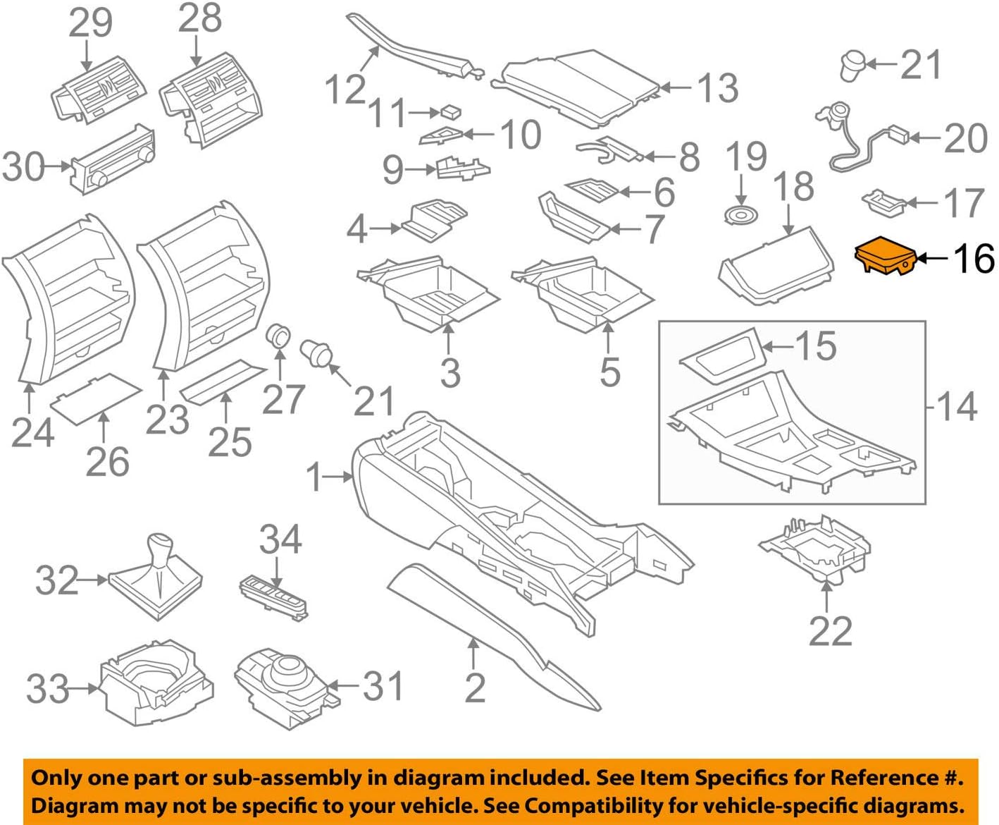 BMW Geniune Ashtray, Center Console, CEN:511613
