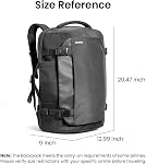 Tomtoc Sac à dos, sac de voyage, TSA Friendly Flight Approuvé Bagage à main imperméable Sac à dos d'affaires léger, noir, 40L, Moderne
