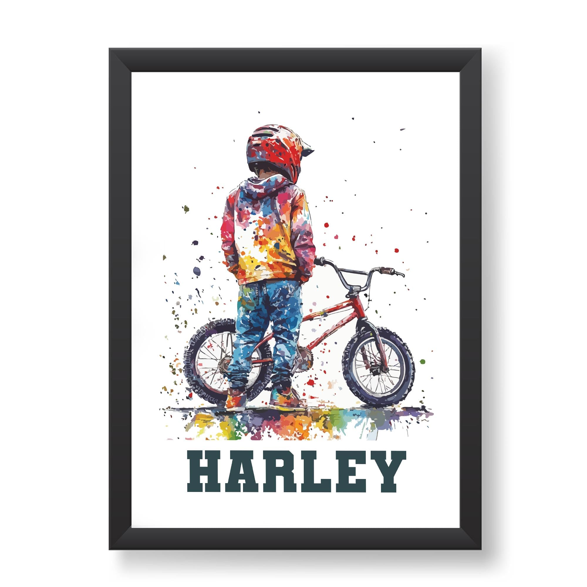 Personalised BMX Poster for Boys Bedroom Custom Bike Print Boys Bedroom Decor Bike Wall Art BMX Decor Wall Art For Boys Room BMX Rider Gift (1 A3 Print Only)