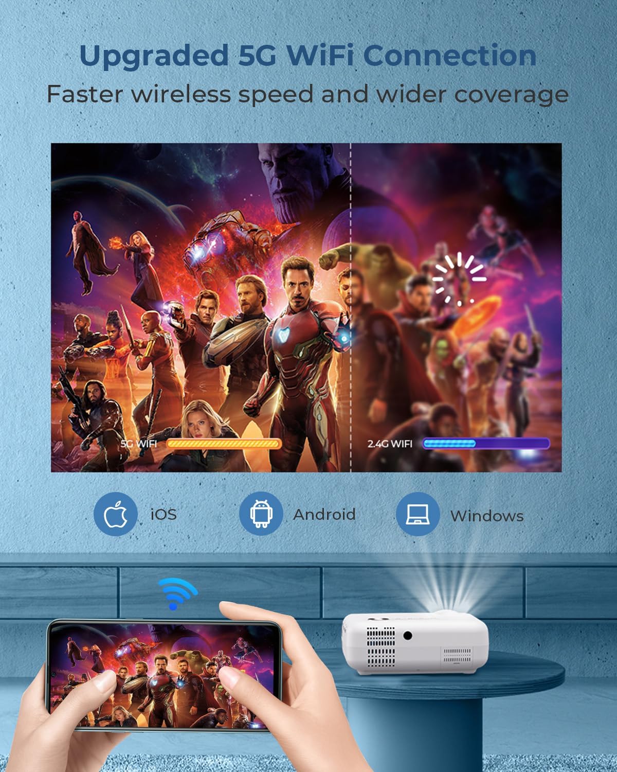 WiFi Bluetooth Projector: Agreago - Exceptional Home Theater Visual Experience thumbnail 2