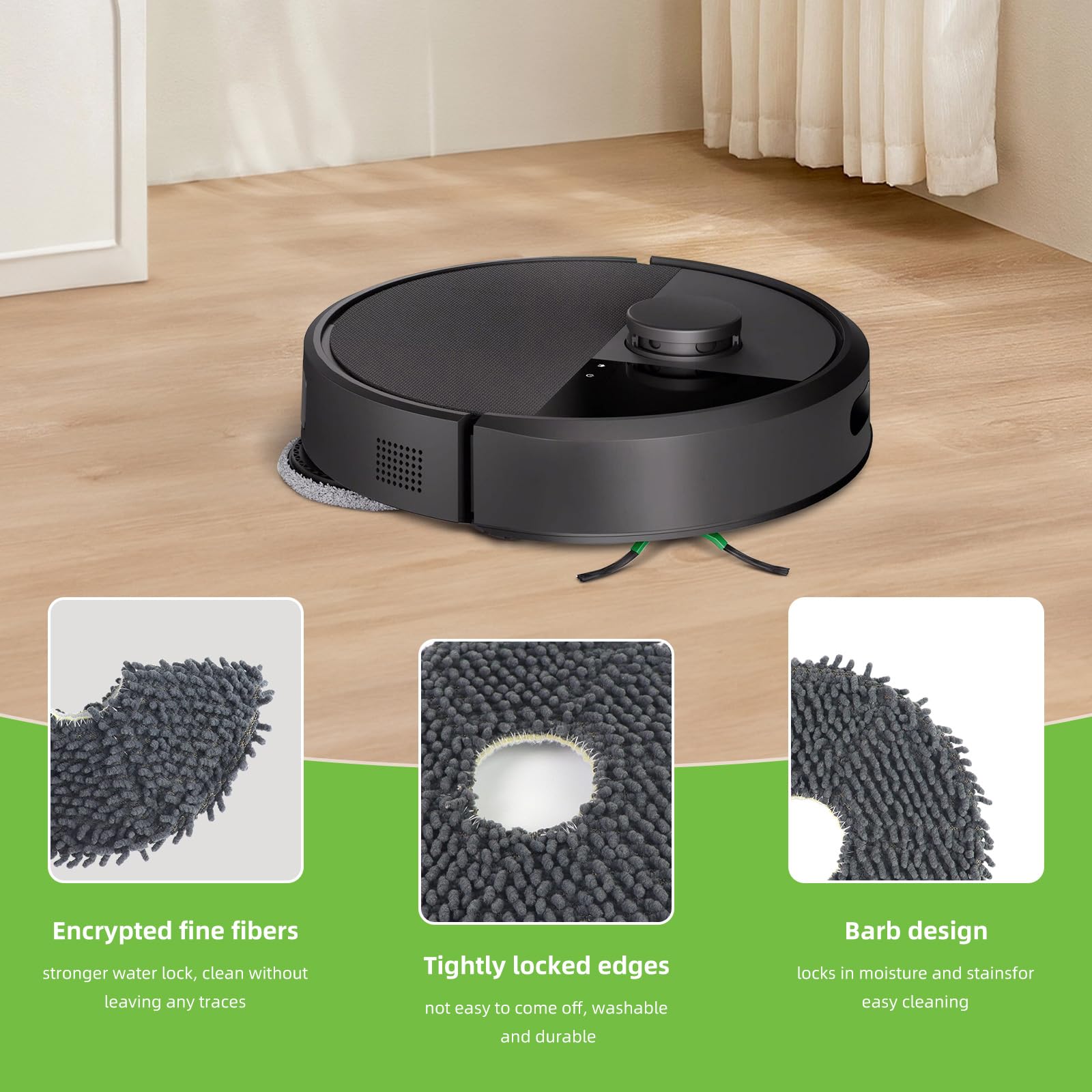 Juego de 8 Paños para iRobot Roomba Plus 405 y 505 Combo Robot Aspirador, Reutilizable y Lavable, Paño de Repuesto — view 6