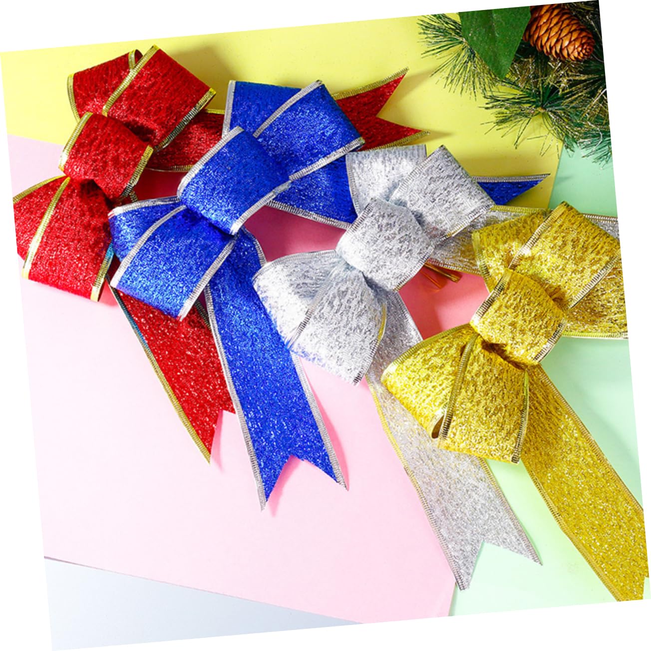 Cabilock 15 Piezas Adornos para Arboles De Navidad Decoraciones Rojas Lazos Navideños para Lazo De De Navidad Lazo para Navidad del Árbol De Navidad Pajaritas De Navidad