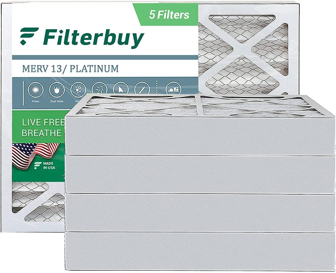 FilterBuy 20x24x4 Air Filter MERV 13, Pleated HVAC AC Furnace Filters