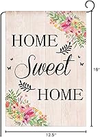 Vista 5 de Spring Home - Bandera de jardín de 12.5 x 18 pulgadas, vertical, de arpillera de doble cara, flor de bienvenida, decoración rústica para el hogar