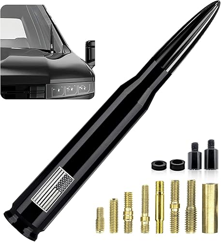 Miniatura 6 de Antena de bala para camión y automóvil, bandera estadounidense para GM Chevy Silverado 1500 2500 3500 HD Avalanche GMC Sierra 1500 2500 3500 Denali