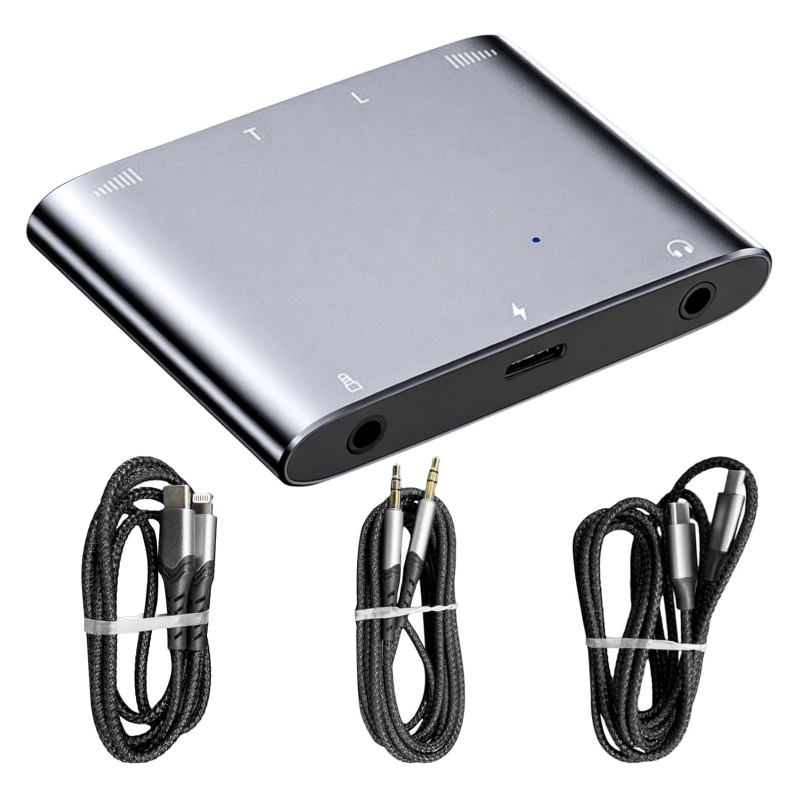 Adaptador de interfaz de audio Livestream, convertidor de tarjeta de sonido estéreo dual con audio de alta resolución de 32 bits/384 KHz, construcción de aluminio resistente, perfecto para grabaciones