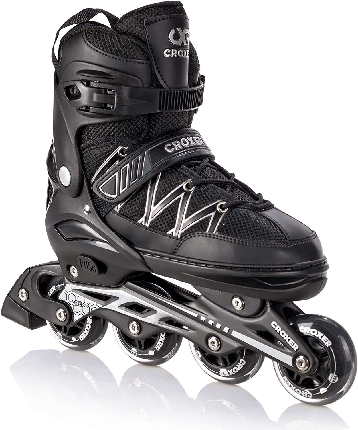 Croxer Inlineskates Inliner Torch verstellbar bis Größe 45 (42-45 (27,5cm-29,5cm)