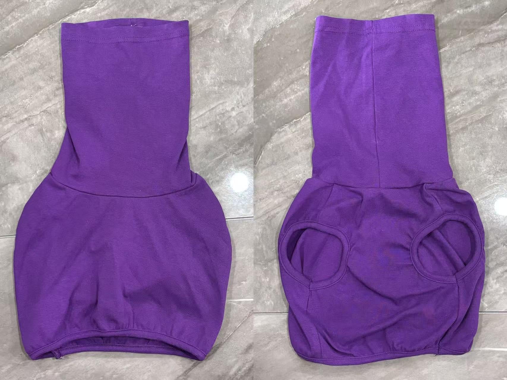PUMYPOREITY Medical Dog Snood Cotton, Dog Body Suit Neck Protection Pet T Shirt Post Surgery Long Neck, Spaniel Snood Eating/Spaniel Ear Cover(Dark purple, 2XL)