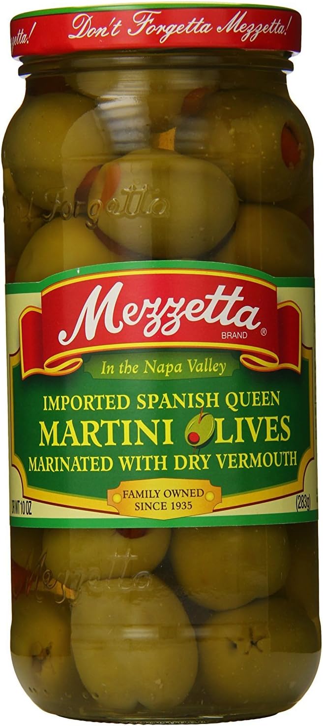 MezzettaImported Spanish Queen Martini Olives, 10 Ounce (Pack of 3)