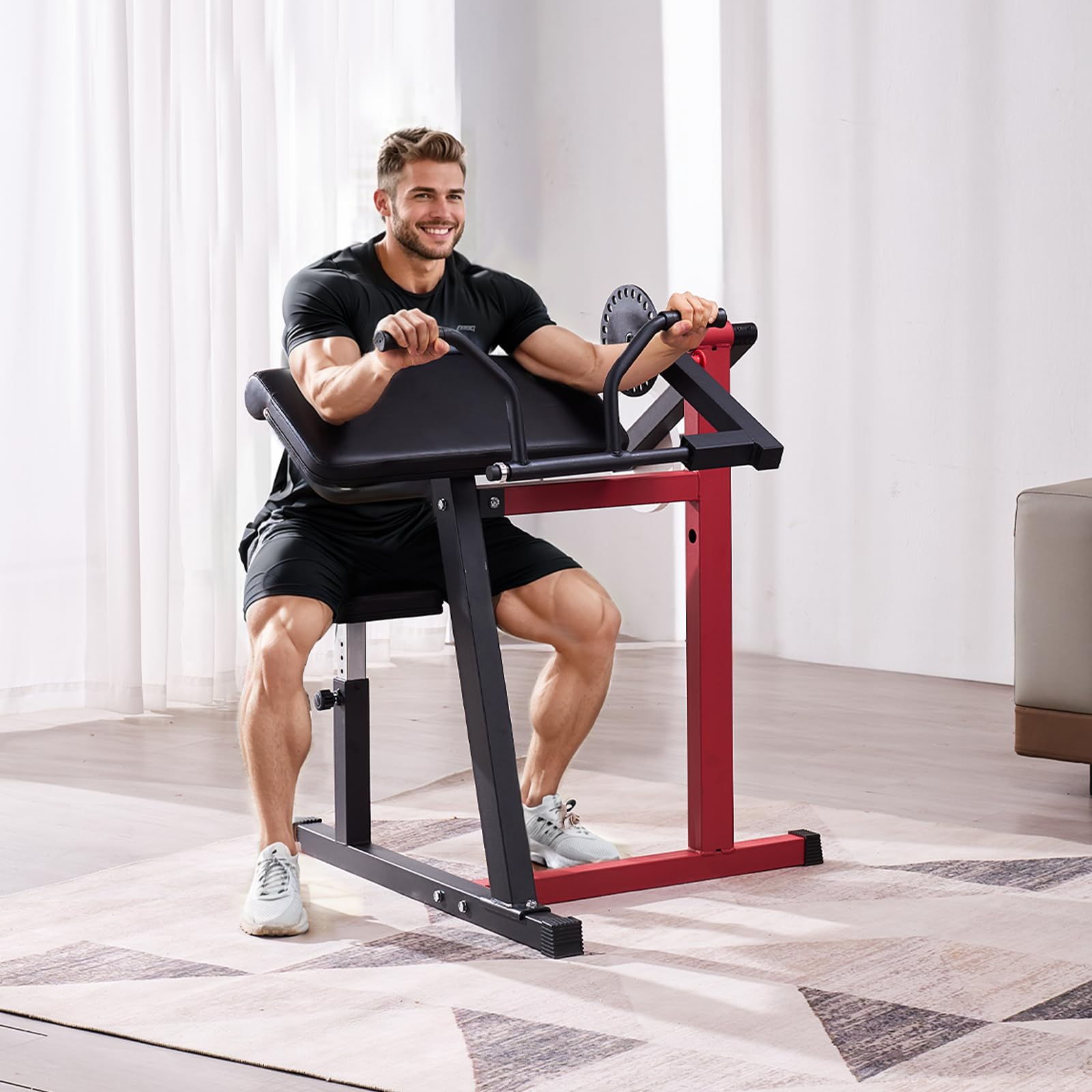 VEVOR Máquina de Curl de Predicador, Máquina de Curl de Bíceps 2 en 1 y de Extensión de Tríceps, Estación de Bíceps Aislada con Brazo Sentado, para Entrenamiento de Fuerza, para Gimnasio en Casa