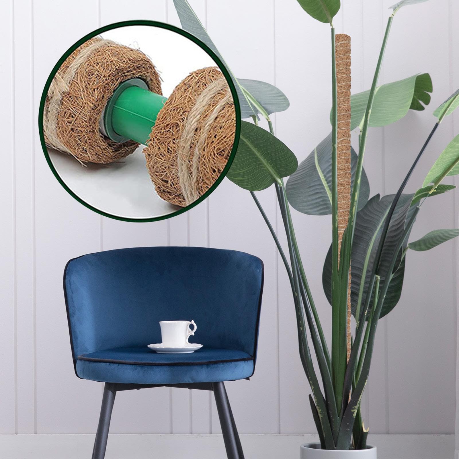 Moosstäbe Für Kletterpflanzen 4 Stück 40cm Natürliche Rankstäbe | Monstera Rankhilfe Pflanzenstütze Aus Stäben Für Efeu Wohnung Büro Balkon Garten Terrasse Gartenarbeit