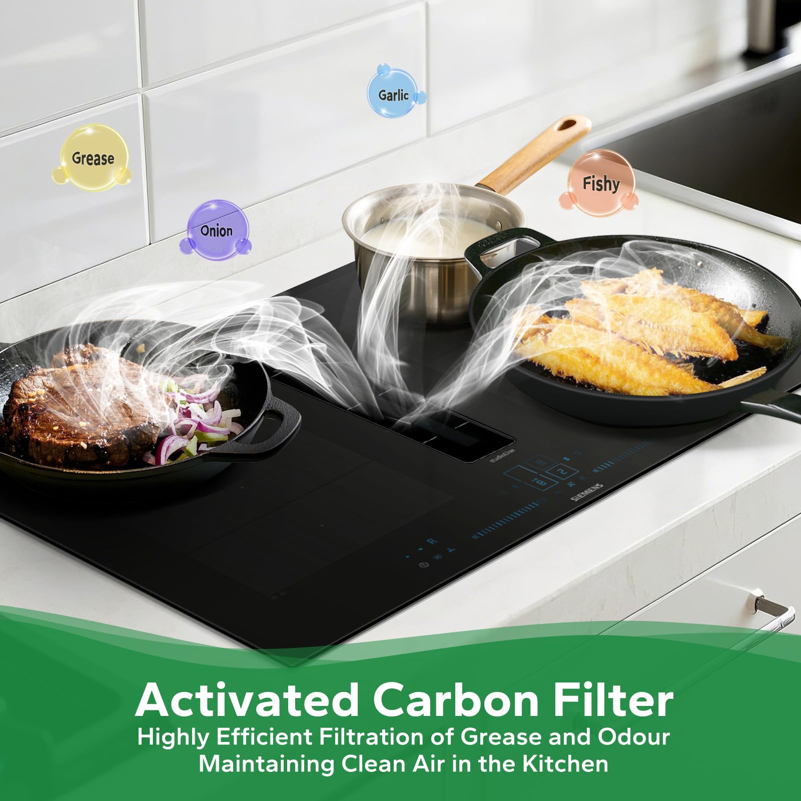 4 filtrów z węglem aktywnym do okapu kuchennego HZ9VRCR0 17004796/ Bosch HEZ9VRCR0 17004805/ Neff Z821VR0 17004806/ Gaggenau CA282111/Constructa CZ9VRCR0, Filtr wymienny