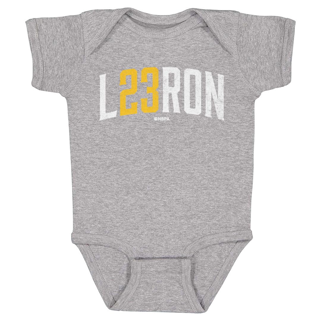500 LEVEL LeBron James One-Piece Infant Bodysuit - LeBron James Name Number W WHT (Heather Gray, 6M)