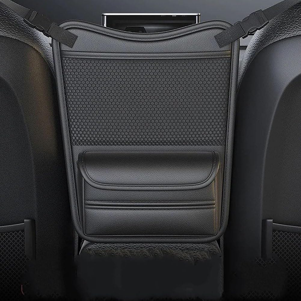 Organizador Asiento Coche para Pontiac Grand Am Grand Prix, Gran Capacidad para Colgar Bolsa Almacenamiento Duradera, Organizador Universal Cuero,Black-Regular Model