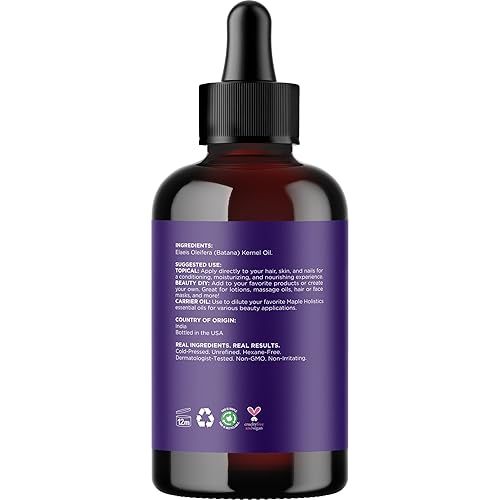 Miniatura 4 de Aceite de batana puro para el crecimiento del cabello, aceite de batana sin refinar prensado en frío para cabello, piel y uñas, hidrata y nutre para