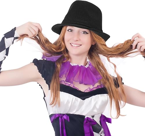 Miniatura 4 de SATINIOR 6 sombreros de gángster de fieltro para hombres, sombreros de caballero, sombreros de disfraz de Navidad para adultos, sombrero de fiesta