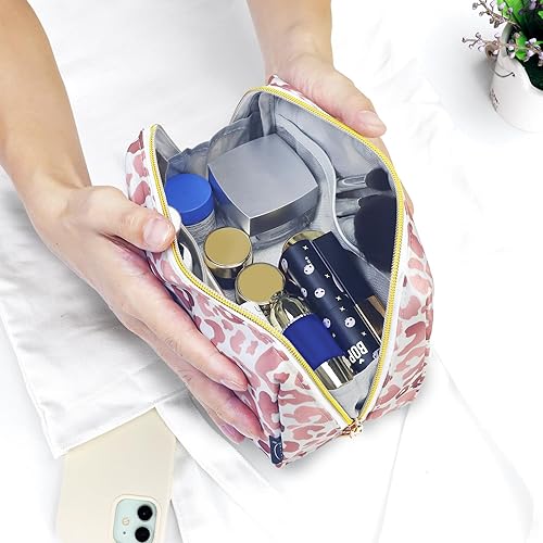 Miniatura 2 de Aosbos Bolsa de cosméticos, bolsa de maquillaje para mujer, bolsa de cosméticos de viaje, bolsa de maquillaje impermeable para bolso, Rosado