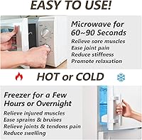Vista 5 de Almohadilla térmica para microondas con funda lavable de 7 x 16 pulgadas, almohadilla térmica húmeda para el cuello, hombros, calambres, alivio