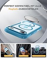 Vista 847 de Miracase Funda magnética para iPhone 14 de 6.1 pulgadas, protector de pantalla de vidrio templado integrado + protector de lente, compatible