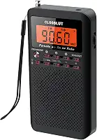 Rádio de ondas curtas FM AM alimentado por transistor AA com luz de fundo laranja com visor LCD despertador digital, temporizador de sono, melhor recepção, melhor receptor de bolso de som