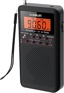 RD218 shortwave Radio FM/AM/SW Band Transistor Powered by AA Batteries with Key Backlight LCD Display Digital Alarm Clock Sleep Timer,Best Reception,Best Sound Quality Mini Radio for Running