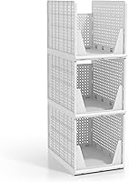 Vista 8 de Sorbus Cestas organizadoras apilables para estantes, organizador de armario de plástico para ropa, despensa, baño, cocina y garaje, contenedores