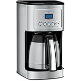 Cuisinart 12-Cup Coffee Maker, Programmable PerfecTemp Thermal Carafe Coffee Machine with 1-4 Cup Setting, Brew Strength Control and Brew Pause, Stainless Steel, DCC-3400NAS, Silver