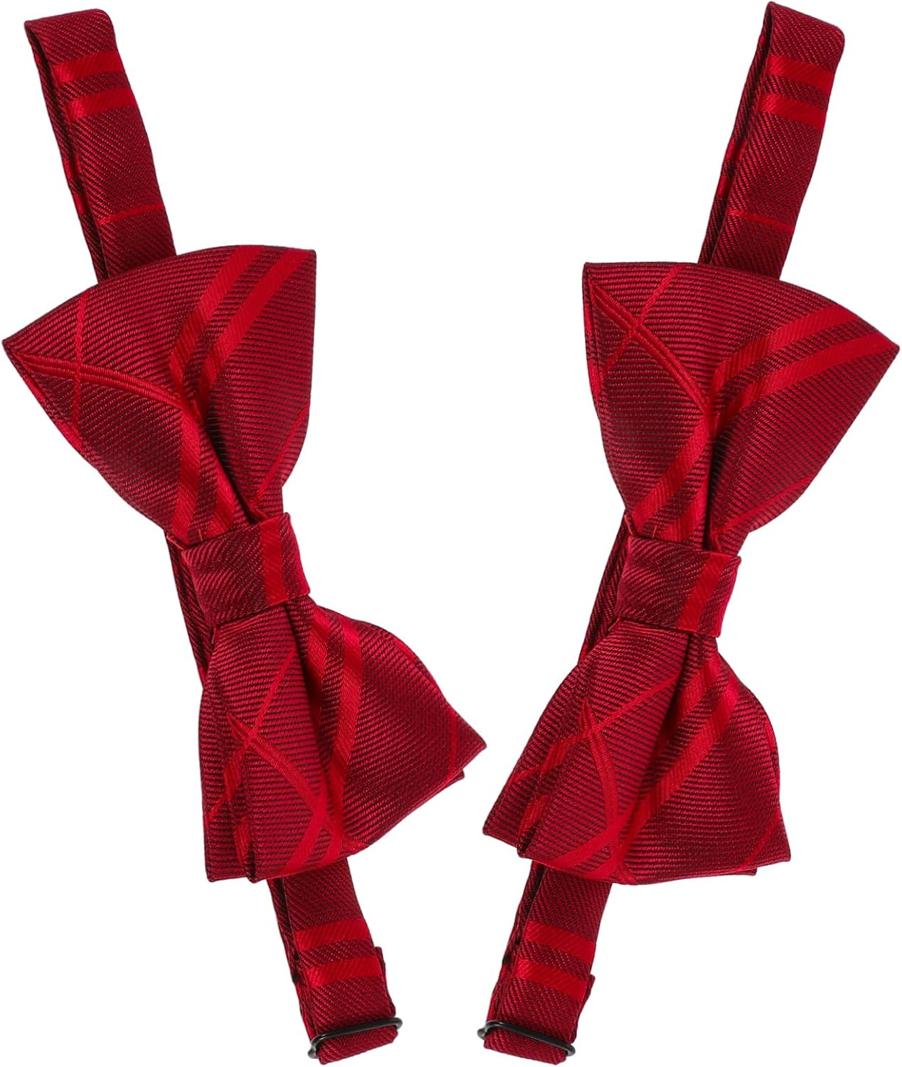 Polyester Adjustable Bow Tie Stylish Plaid Design for Festivals Parties Comfortable Wear Double Bowtie for Men and Women