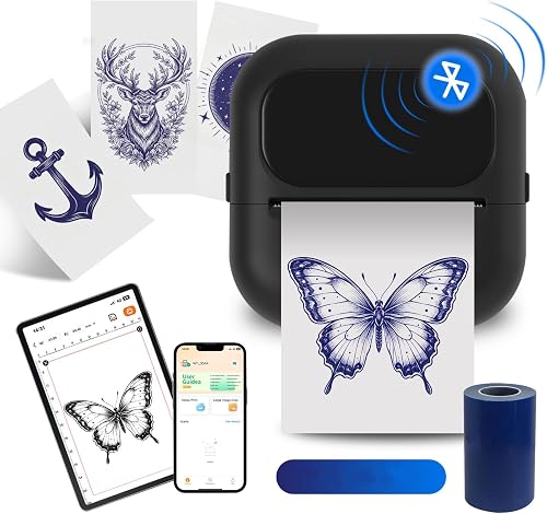 WXHOWXH Mini Tattoo Stencil Printer – Portable Thermal Copier for Artists & Begi