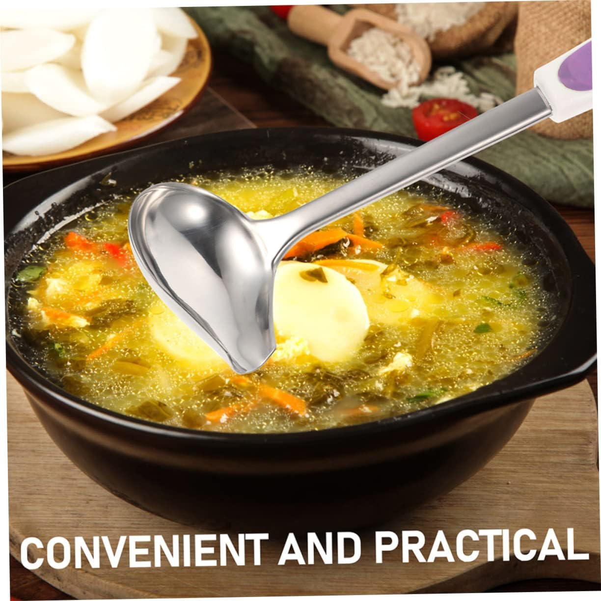 Sauce Ladles and Long Handle 2pcs Stainless Steel with Pouring Spout