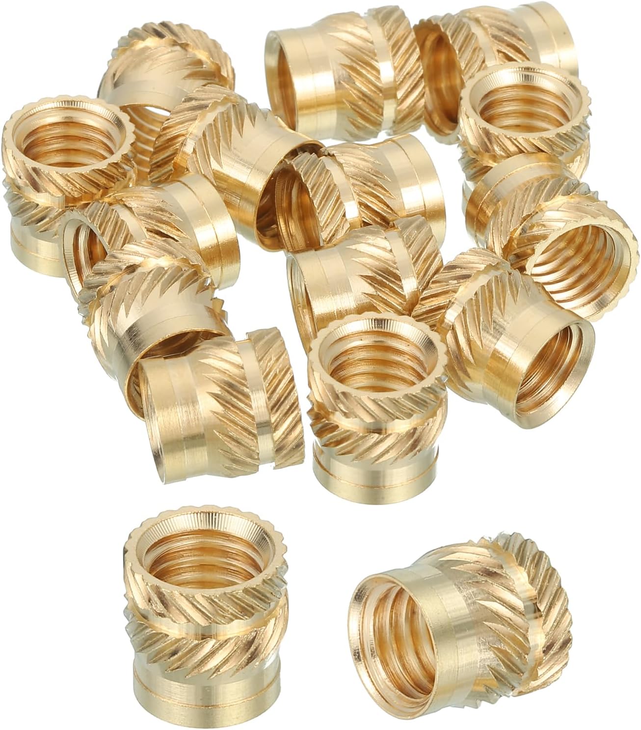 - uxcell 16pcs Threaded Insert for 3D Printing and Plastic Materials M8 Brass Heat Set Insert Female Threaded Nut M8x10x10mm for Laptops and Electronics