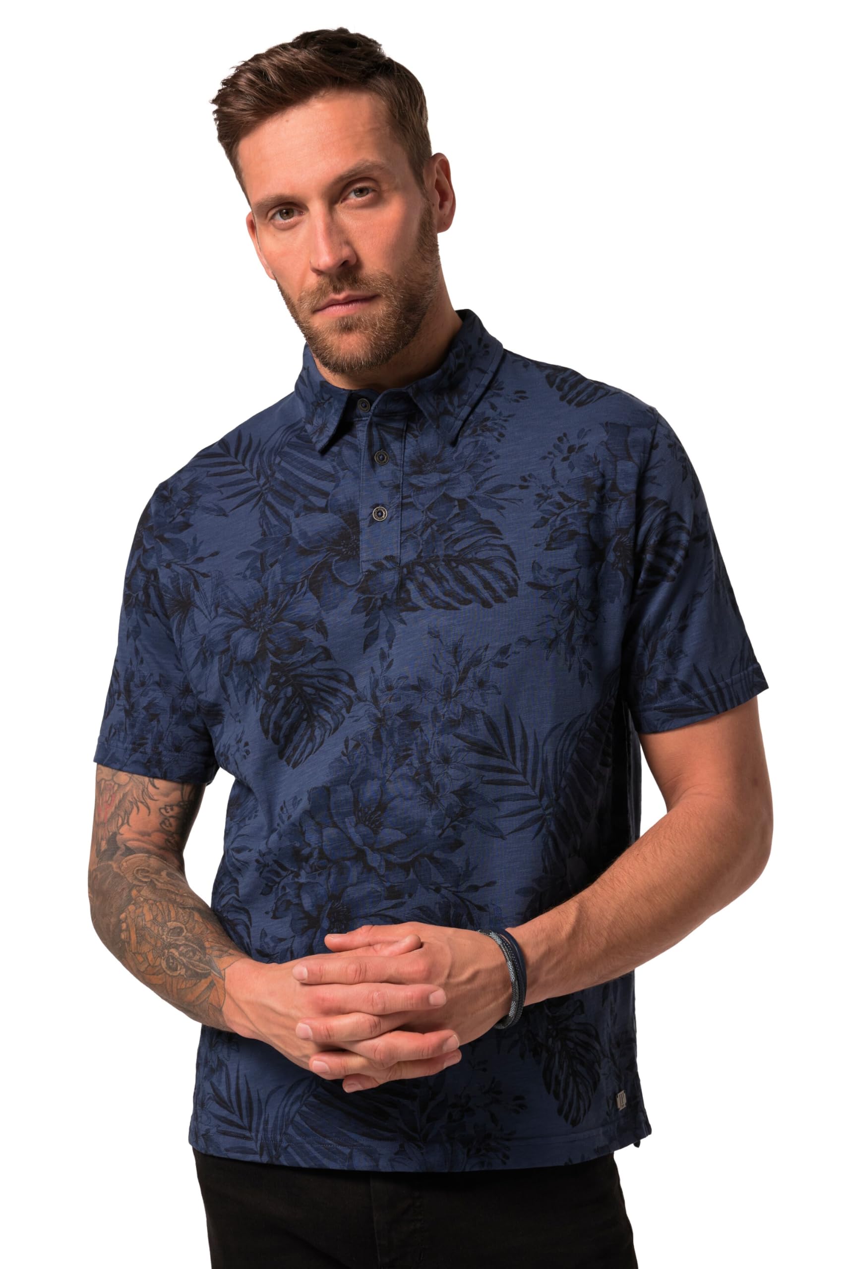 JP 1880 Herren große Größen Übergrößen Menswear L-8XL Poloshirt, Halbarm, Alloverprint 838590