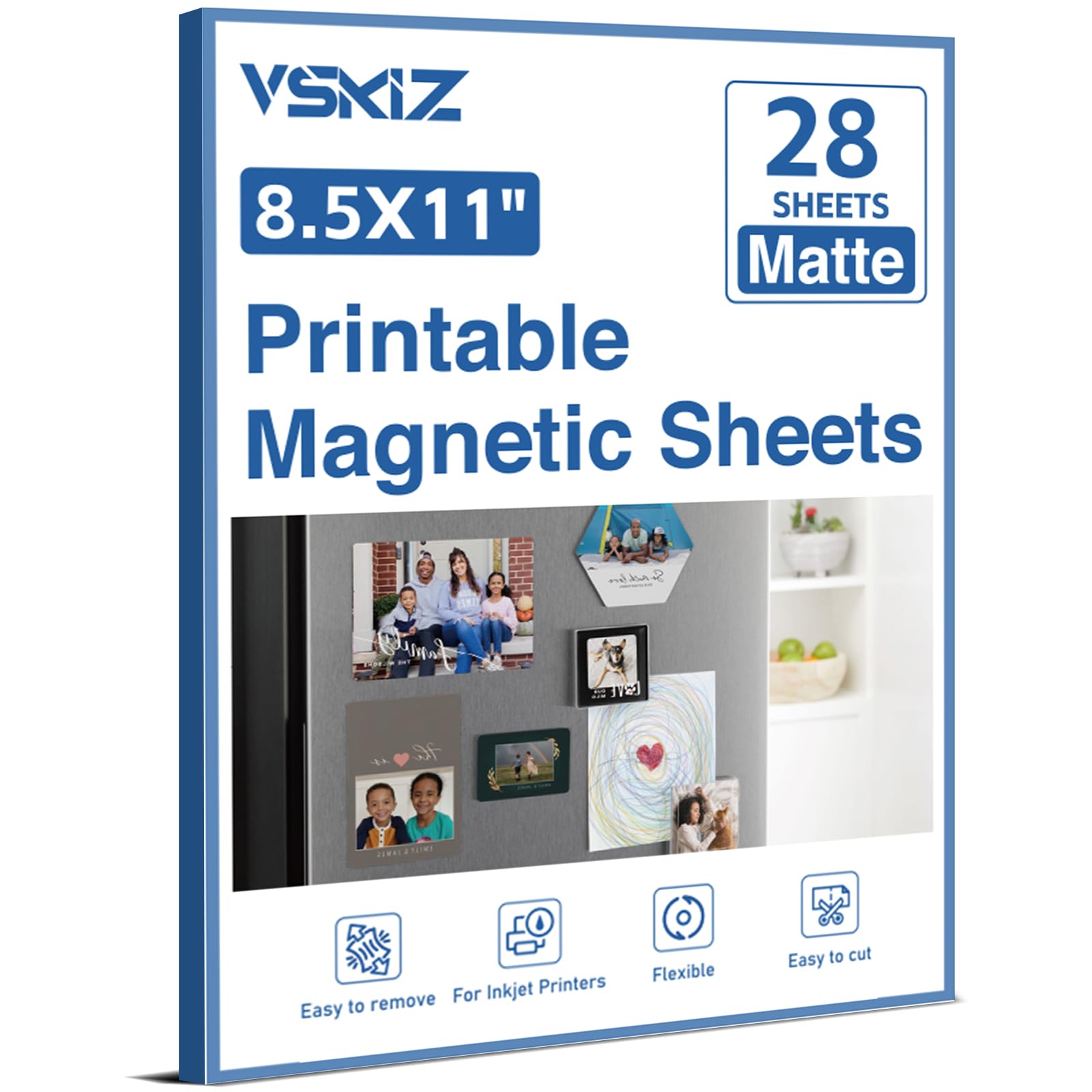 Printing Paper Printable Magnetic Sheets 8.5x11 Inches - 24-Pack Matte Magnet Paper For Inkjet Printers, DIY Crafts, Fridge Photos Magnetic Paper - View #5