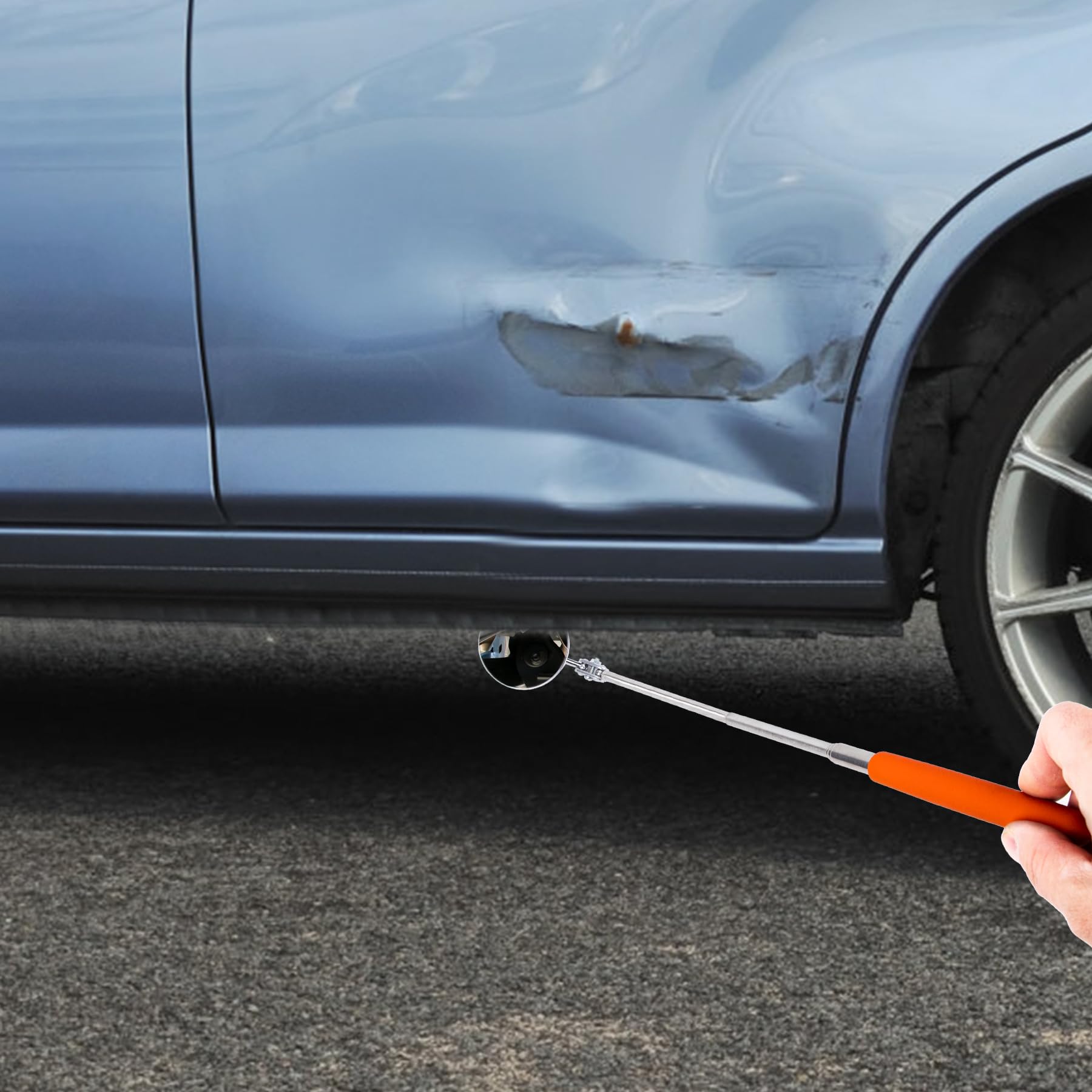 Specchio Meccanico Telescopico Per Auto | Estensibile Fino A 72cm | Girevole 360° | Manico Antiscivolo Nero - Foto 4